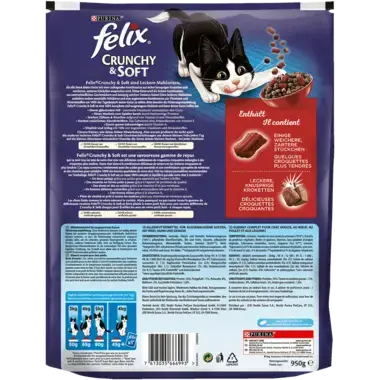 FELIX® Crunchy & Soft mit Rind, Huhn und Gemüse Rückseite