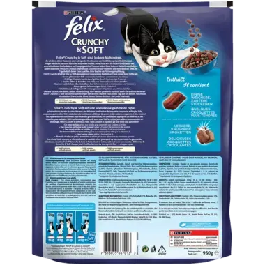 FELIX® Crunchy & Soft mit Lachs, Thunfisch und Gemüse Rückseite