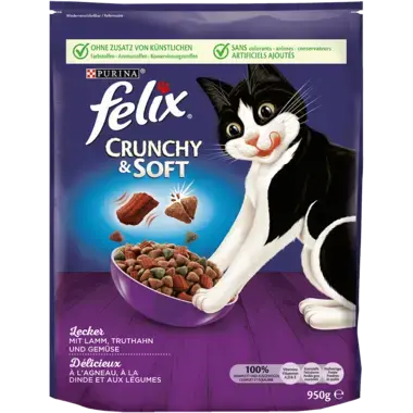 FELIX® Crunchy & Soft mit Lamm, Truthahn und Gemüse Vorderansicht