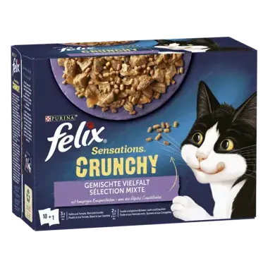 FELIX® Sensations Crunchy Geschmacksvielfalt mit Gemüse Seitenansicht