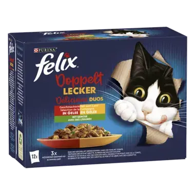 FELIX So gut wie es aussieht Doppelt lecker Geschmacksvielfalt vom Land mit Gemüse Seitenansicht