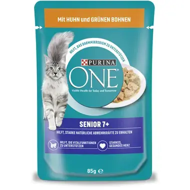 Purina ONE® Senior 7+ Nassfutter mit Huhn Vorderansicht 
