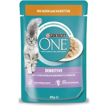 Purina ONE® Sensitive mit Huhn & Karotten Vorderansicht 