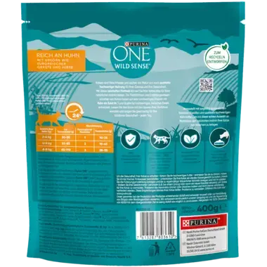 Purina ONE® Wild Sense reich an Huhn Rückseite