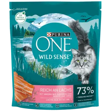 Purina ONE® Wild Sense reich an Lachs Vorderansicht