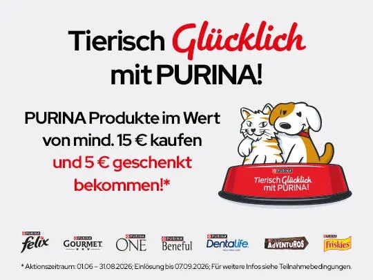 Tierisch Glücklich mit PURINA: Spar-Aktion